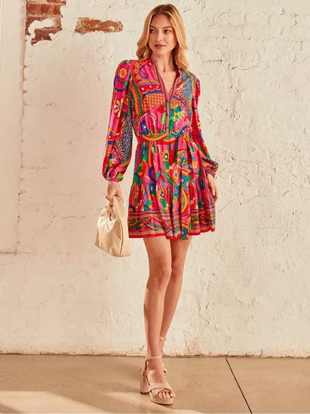 Adrianna by Adrianna Papell Printed Shirtdress